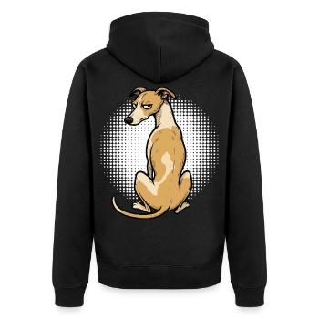 Whippet Greyhound Whippets Propriétaire de lévrier - Veste à capuche bio Premium Unisexe - noir - Dos - Nico (187cm)