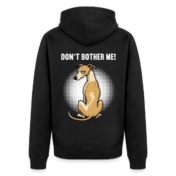Ne me dérange pas, Whippet Greyhound Propriétaire de Whippet - Veste à capuche bio Premium Unisexe - noir - Dos - Nico (187cm)