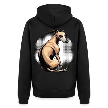 Whippet Greyhound Whippets Propriétaire de lévrier - Veste à capuche bio Premium Unisexe - noir - Dos - Nico (187cm)