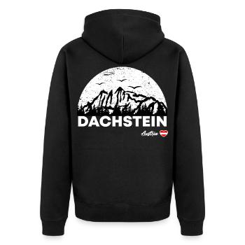 Dachstein Ramsau Österreich - Unisex Premium Bio Zip Hoodie - Schwarz - Hinten - Nico (187cm)
