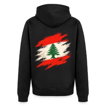 Liban Libanais - Veste à capuche bio Premium Unisexe - noir - Dos - Nico (187cm)