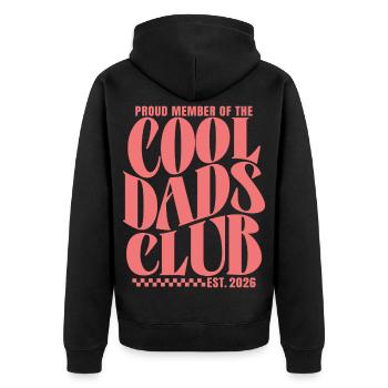 Cool Dads Club - Dad-to-be 2026 Gift - Unisex Premium Organic Zip Hoodie - black - Back - Nico (187cm)