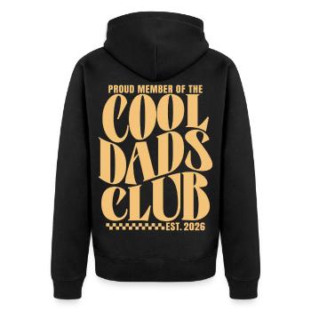 Cool Dads Club - Dad-to-be 2026 Gift - Unisex Premium Organic Zip Hoodie - black - Back - Nico (187cm)