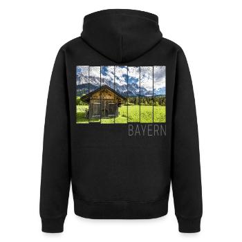 Garmisch Partenkirchen in Bayern Alpen Panorama - Unisex Premium Bio Zip Hoodie - Schwarz - Hinten - Nico (187cm)