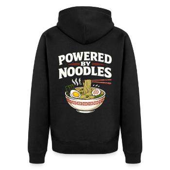 Japanese Ramen Noodles Anime Design - Unisex Premium Organic Zip Hoodie - black - Back - Nico (187cm)