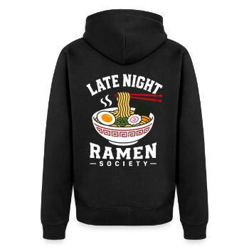 Late Night Ramen Society Anime Japan Motif - Unisex Premium Organic Zip Hoodie - black - Back - Nico (187cm)