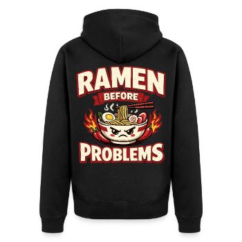 Professional Noodle Lover Japan Design - Unisex Premium Organic Zip Hoodie - black - Back - Nico (187cm)