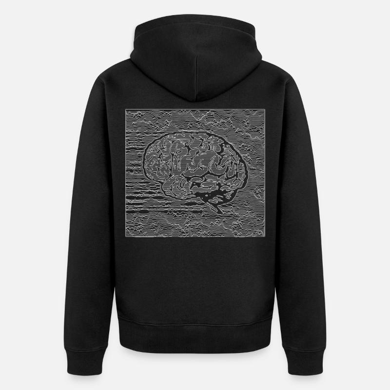 Tranquil Brain - White - Unisex Premium Organic Zip Hoodie - black
