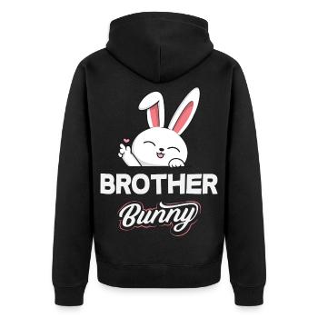 Happy Easter Sweet Easter Bunny Egg Hunt Easter Eggs - Unisex Premium Organic Zip Hoodie - black - Back - Nico (187cm)