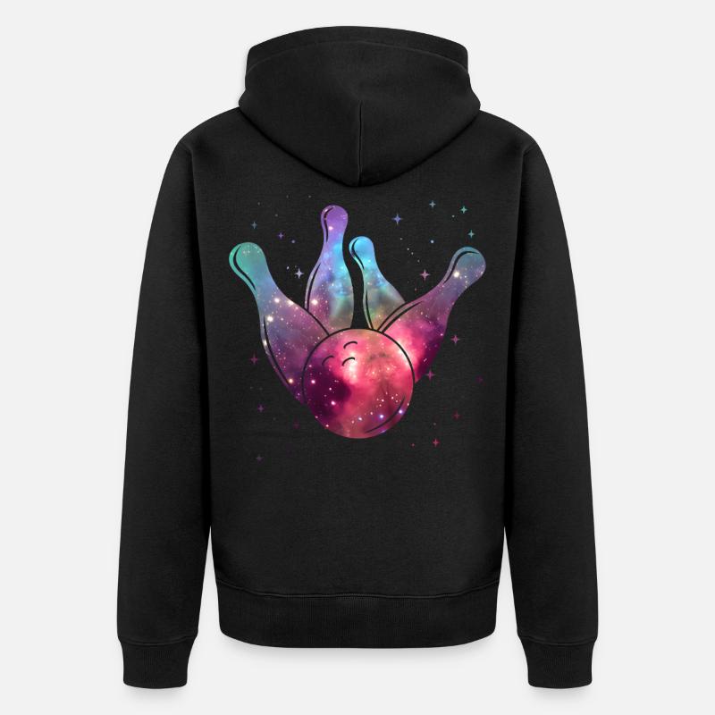 Bowler Kids Bowling Masculin Spatial - Veste à capuche bio Premium Unisexe - noir