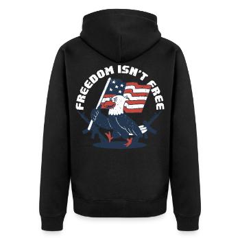 Veterans Day for Republicans - Unisex Premium Organic Zip Hoodie - black - Back - Nico (187cm)