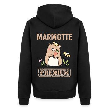 Marmotte Carotte Premium - Veste à capuche bio Premium Unisexe - noir - Dos - Nico (187cm)