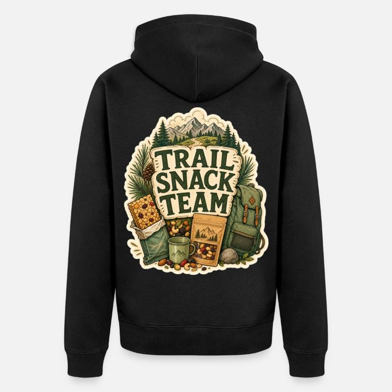 TRAIL SNACK TEAM Snacks - Unisex Premium Bio Zip Hoodie - Schwarz