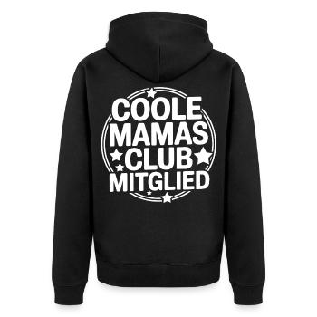 Coole Mamas Club Mitglied T-Shirt - Unisex Premium Bio Zip Hoodie - Schwarz - Hinten - Nico (187cm)