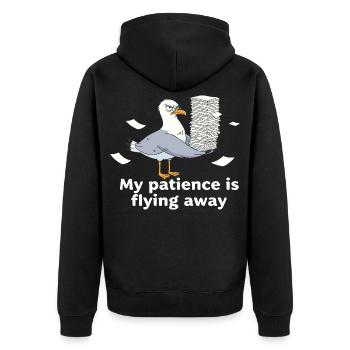 Seagull patience at the end of office work - Unisex Premium Organic Zip Hoodie - black - Back - Nico (187cm)