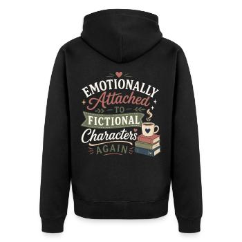 Bücher Und Romane Lesen Jeden Tag - Unisex Premium Bio Zip Hoodie - Schwarz - Hinten - Nico (187cm)