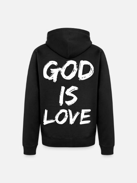 God is love - Unisex Premium Organic Zip Hoodie - black