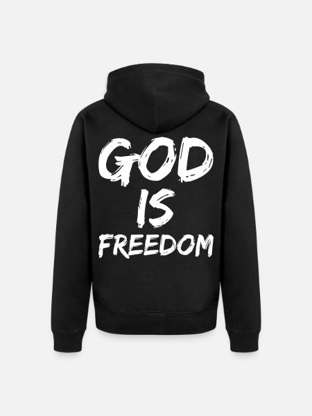 god is freedom - Unisex Premium Organic Zip Hoodie - black