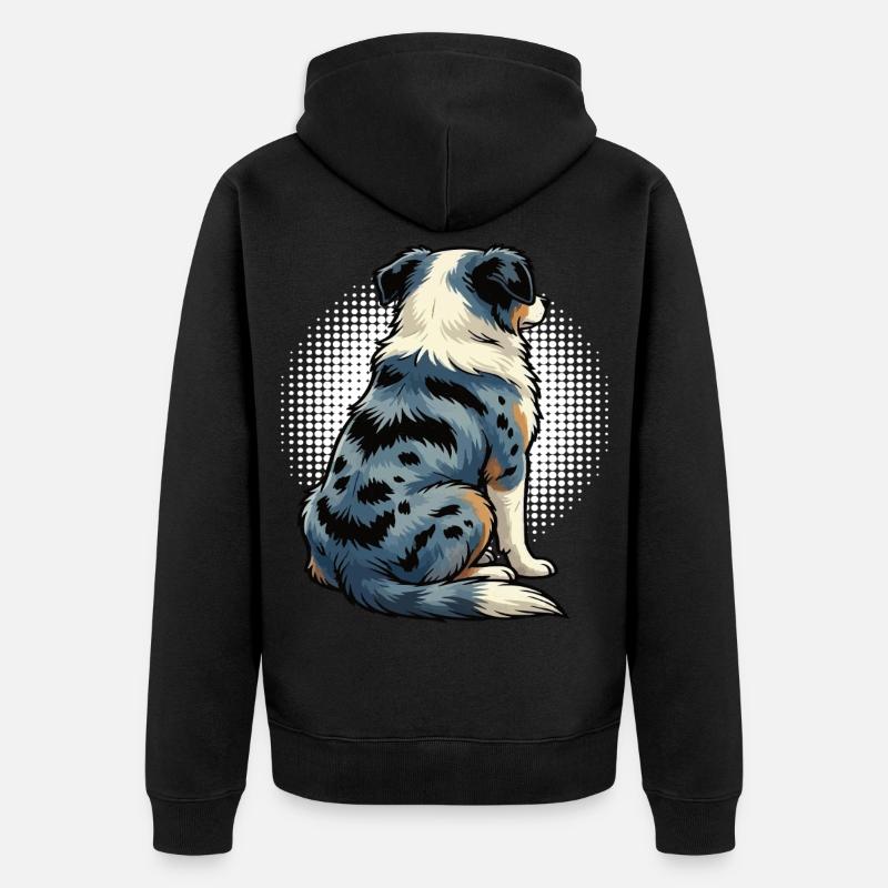 Berger australien Aussie Aussie Propriétaires Aussies - Veste à capuche bio Premium Unisexe - noir