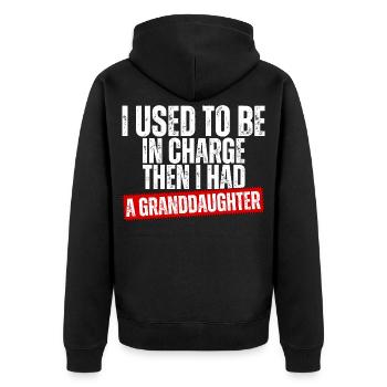 Be in Charge Then I Had A Daughter Funny dad - Veste à capuche bio Premium Unisexe - noir - Dos - Nico (187cm)