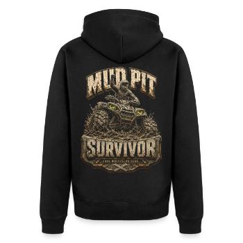 ATV Quad Driver Quad Survivant dans la fosse de boue - Veste à capuche bio Premium Unisexe - noir - Dos - Nico (187cm)