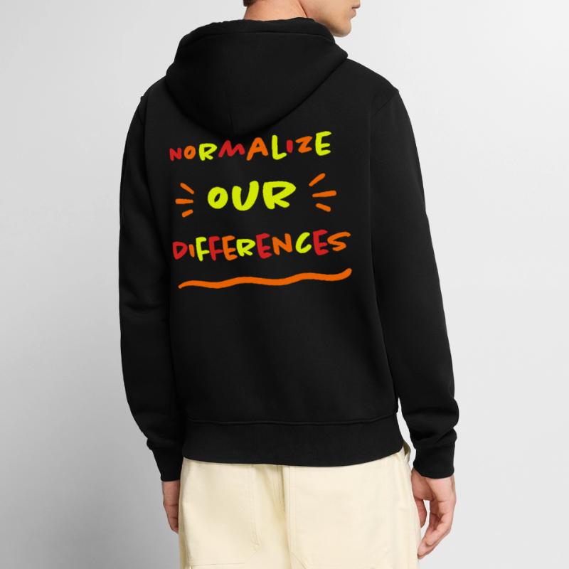 Normalize our Differences - Inklusion - neon Unisex Premium Bio Zip Hoodie