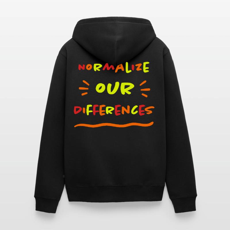 Normalize our Differences - Inclusion - neon Unisex Premium Organic Zip Hoodie