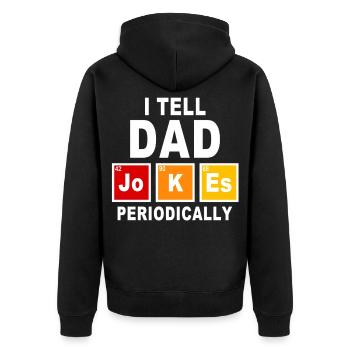 Ich erzähle Papa regelmäßig Witze Wissenschaftsvater Geschenk - Unisex Premium Bio Zip Hoodie - Schwarz - Hinten - Nico (187cm)