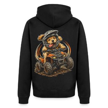 ATV Quad Biking Quad Quad Riders - Unisex Premium Organic Zip Hoodie - black - Back - Nico (187cm)