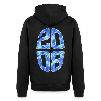 18 JAHRE ALT 2008 18. GEBURTSTAG - Unisex Premium Bio Zip Hoodie - Schwarz - Hinten - Nico (187cm)