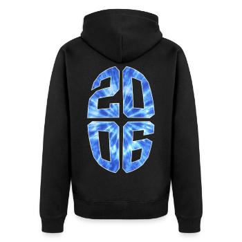 20 JAHRE ALT 2006 20. GEBURTSTAG - Unisex Premium Bio Zip Hoodie - Schwarz - Hinten - Nico (187cm)