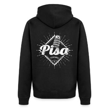 Pisa schiefer Turm Toskana in Italien Souvenir - Unisex Premium Bio Zip Hoodie - Schwarz - Hinten - Nico (187cm)