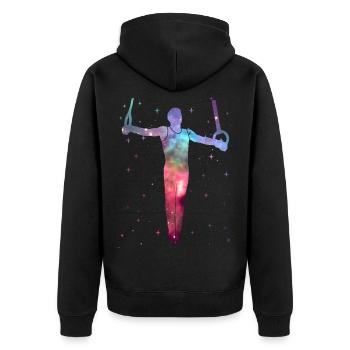 Gymnasts, Ring Gymnastics, Gymnastics, Space Gymnastics - Unisex Premium Organic Zip Hoodie - black - Back - Nico (187cm)