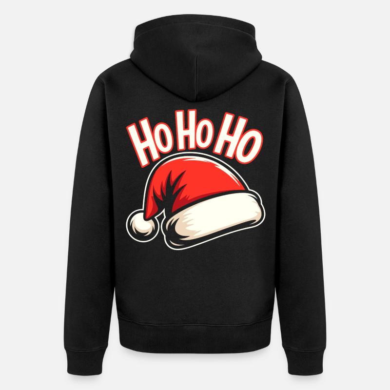 Xmas Santa Design - Unisex Premium Bio Zip Hoodie - Schwarz