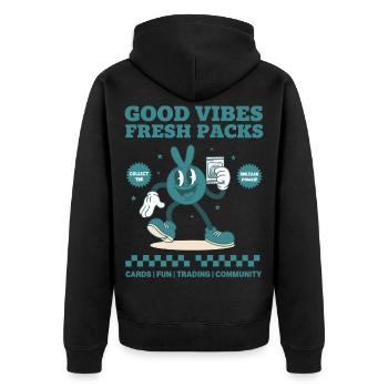 Fresh Packs sammeln sie entfesseln Kraft - Unisex Premium Bio Zip Hoodie - Schwarz - Hinten - Nico (187cm)