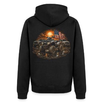 ATV Quad Biking Quad Quad Riders - Unisex Premium Organic Zip Hoodie - black - Back - Nico (187cm)