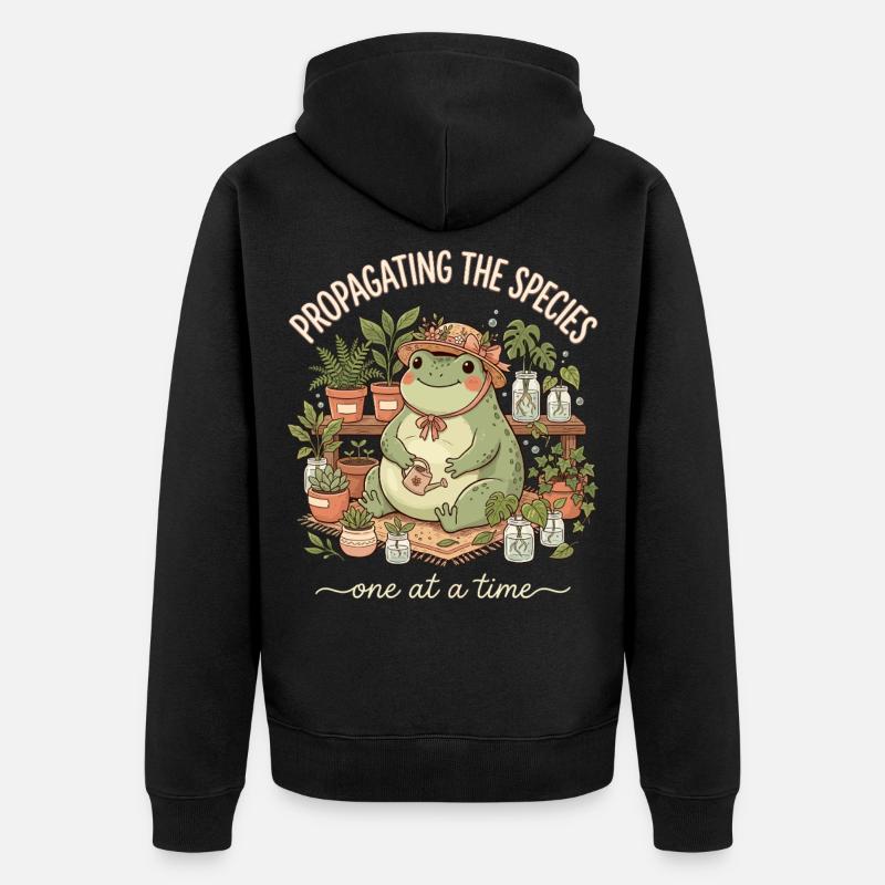 Propagation de l’espèce Maman jardinière - Veste à capuche bio Premium Unisexe - noir