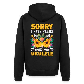 Désolé, j’ai des plans avec mon ukulélé Hawaii Musiker - Veste à capuche bio Premium Unisexe - noir - Dos - Nico (187cm)
