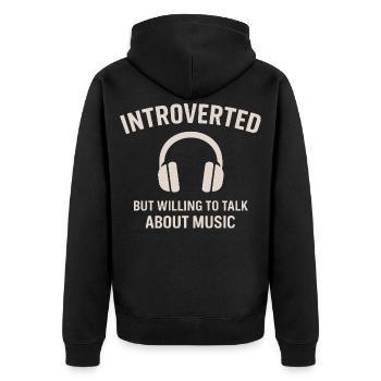Écouteur Introverti de la musique - Veste à capuche bio Premium Unisexe - noir - Dos - Nico (187cm)