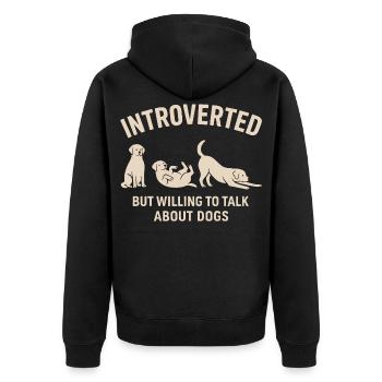Un introverti des chiens parle de la chemise des chiens - Veste à capuche bio Premium Unisexe - noir - Dos - Nico (187cm)
