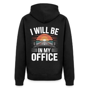 Truck Driver Over The Road Big Rig Diesel Trucker - Unisex Premium Bio Zip Hoodie - Schwarz - Hinten - Nico (187cm)