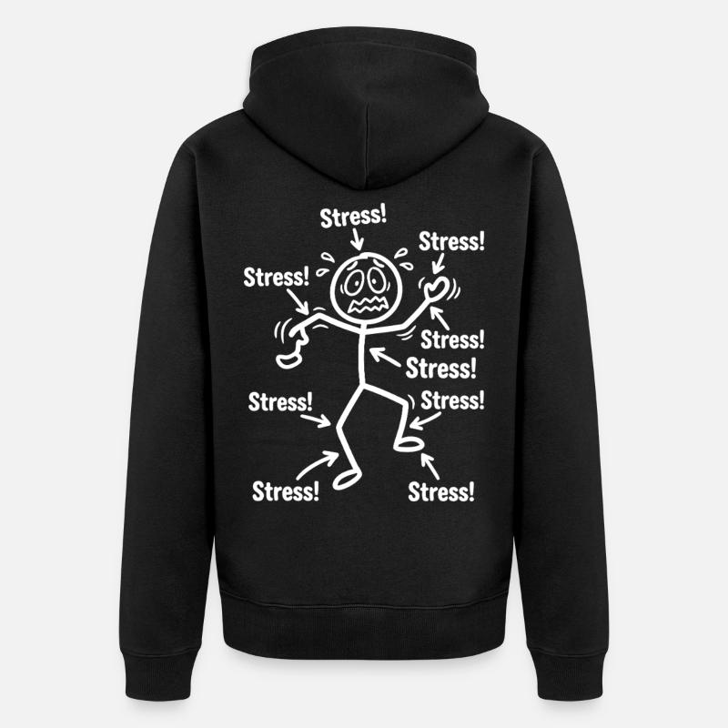 stress_figur_pfeile - Veste à capuche bio Premium Unisexe - noir