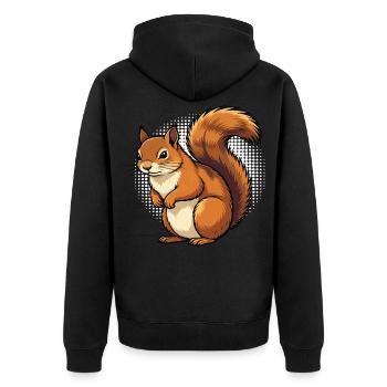 Squirrel Squirrel Squirrel Lover Rodent - Unisex Premium Organic Zip Hoodie - black - Back - Nico (187cm)