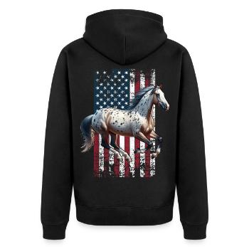 Appaloosa US Appaloosa - Veste à capuche bio Premium Unisexe - noir - Dos - Nico (187cm)