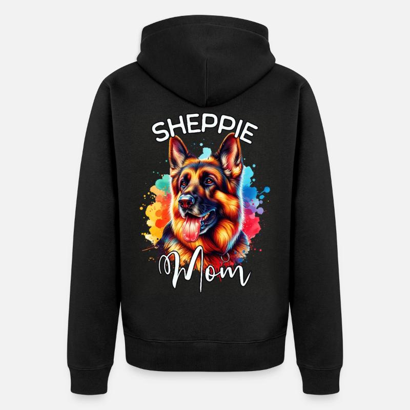 Deutscher Schäferhund Mama - Unisex Premium Bio Zip Hoodie - Schwarz