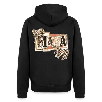 Mama Léopard et Nœuds | Cadeau Fête des Mères - Veste à capuche bio Premium Unisexe - noir - Dos - Nico (187cm)