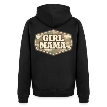 Girl Mama Camouflage | Cadeau Maman de Fille - Veste à capuche bio Premium Unisexe - noir - Dos - Nico (187cm)