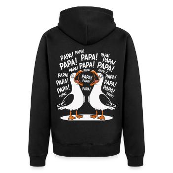 Mouette Cadeau humour personnalisé - Veste à capuche bio Premium Unisexe - noir - Dos - Nico (187cm)