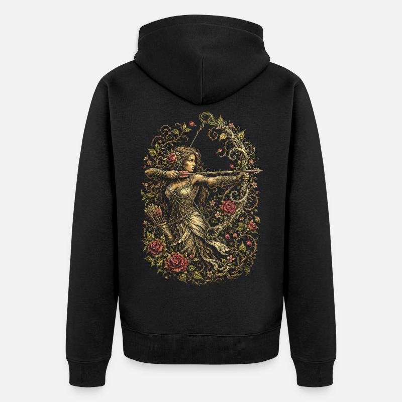 Bogenschießen Bogenschütze - Unisex Premium Bio Zip Hoodie - Schwarz