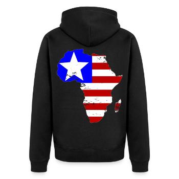 Liberia_Flagge_Afrika_used - Unisex Premium Organic Zip Hoodie - black - Back - Nico (187cm)